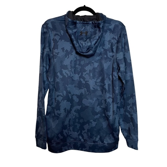 Under Armour Unisex Multi Blue Toned Camo Hoodie with Kangaroo Pocket - Picture 13 of 14